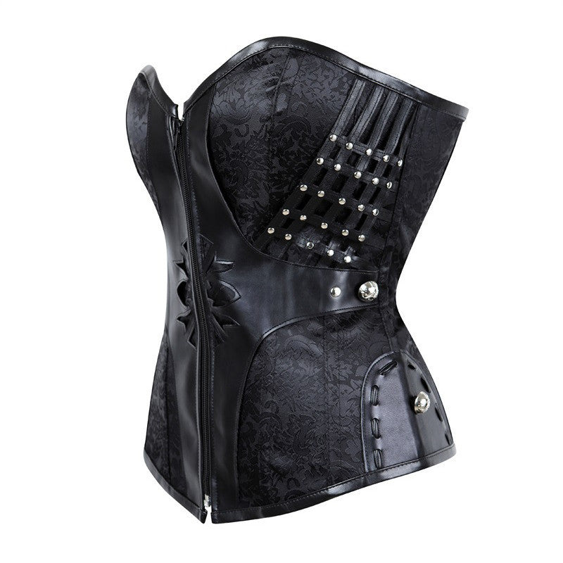 Beonlema Gothic Women Corset |Waist Modeling Sexy Bustiers Steampunk Corsets| Tight Lacing Black Goth Fuax Leather Korset