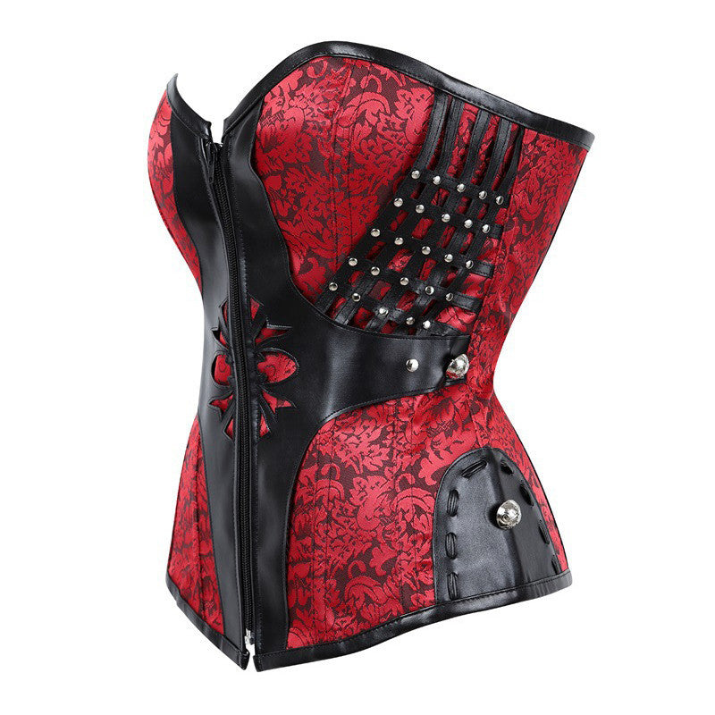 Beonlema Gothic Women Corset |Waist Modeling Sexy Bustiers Steampunk Corsets| Tight Lacing Black Goth Fuax Leather Korset