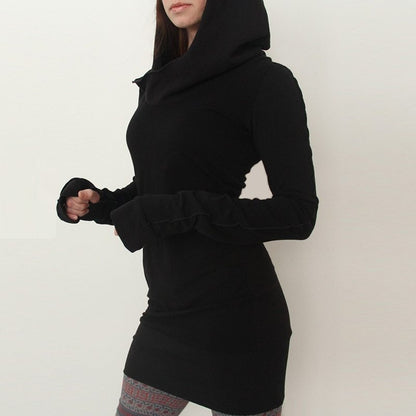 Black Novelty Hoodies Dress Women Autumn Winter Gothic collections