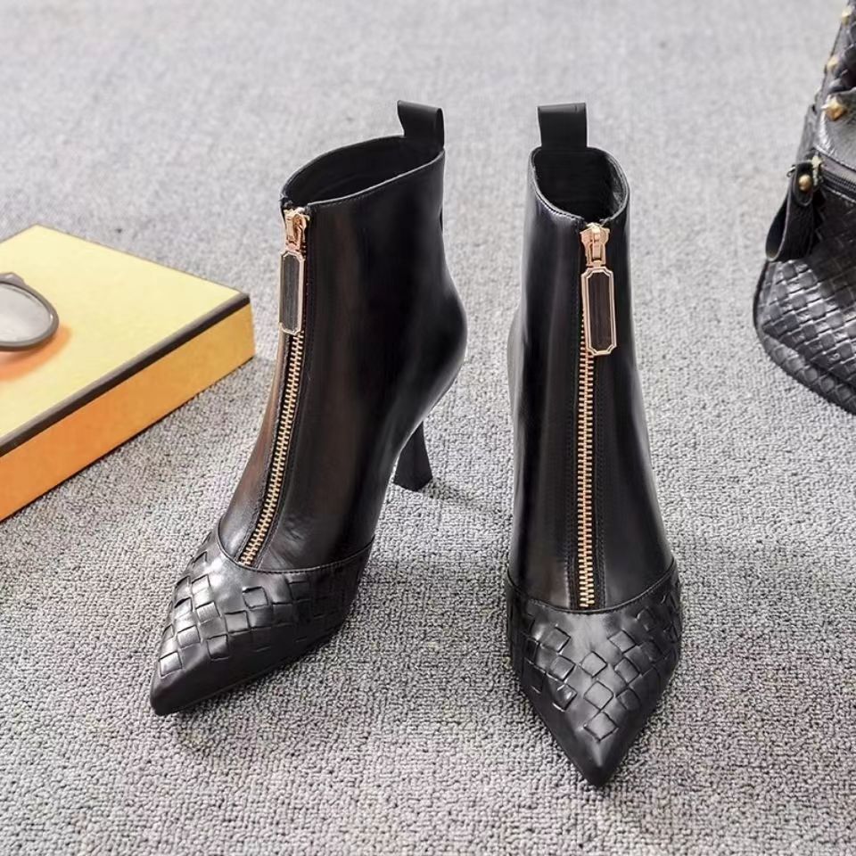 Pointed Toe Stiletto Heel Ankle Boots For Women