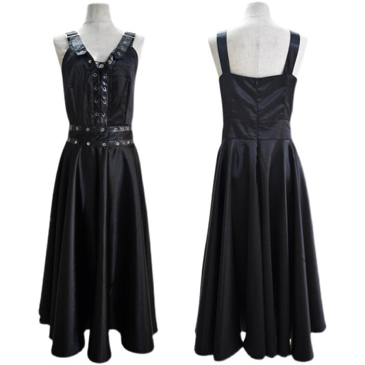 Gothic Punk Mosaic Strap Suspender Dress for Women