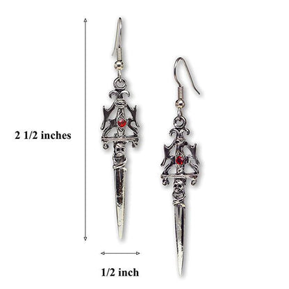 Gothic Vintage Cross Axe Earrings Exaggerated Halloween