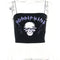 European And American Gothic Skull Print Tight Navel Sling Crop Top