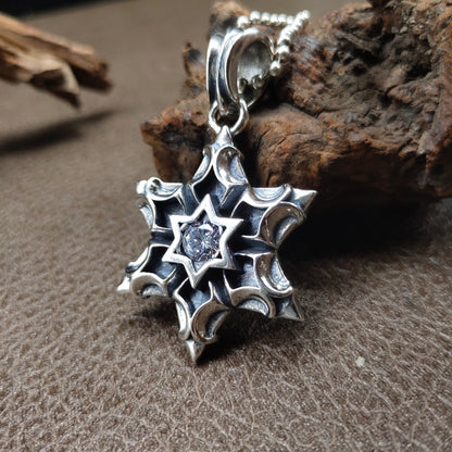 Hip Hop Punk Gothic Six Star Pendant