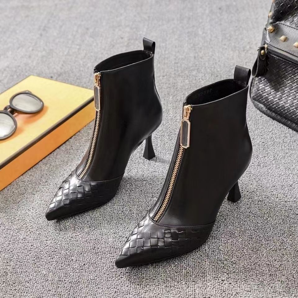 Pointed Toe Stiletto Heel Ankle Boots For Women