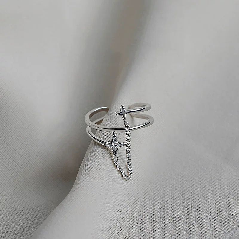 Cross Zircon Star Open-end |Ring cross Chain