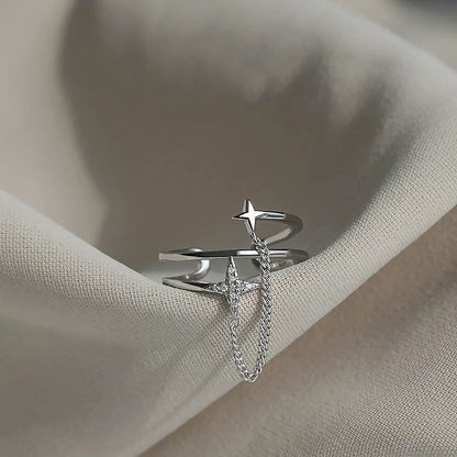 Cross Zircon Star Open-end |Ring cross Chain