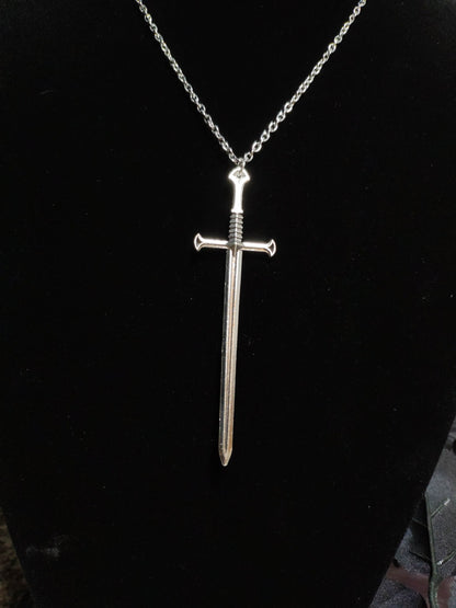 Unisex Gothic Sword pendant. Retro style necklace